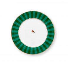 Pip Studio Love Birds Emerald-Green Frühstücksteller streifen 21 cm