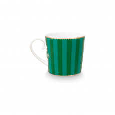 Pip Studio Love Birds Emerald-Green Kaffeetasse streifen 0,15 L