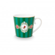Pip Studio Love Birds Emerald-Green Teetasse stripes 0,25 L
