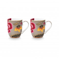Pip Studio Blooming Tales Khaki Kaffeetassen-Set 2-tlg. 0,20 L