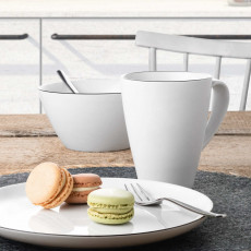 Seltmann Weiden Lido Black Line Zestaw śniadaniowy 18-elementowy