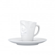 Fiftyeight Products TV Tassen Kubek do espresso TV z uchwytem biały wesoły 80 ml
