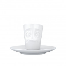 Fiftyeight Products TV Tassen Kubek do espresso TV z uchwytem biały zdziwiony 80 ml