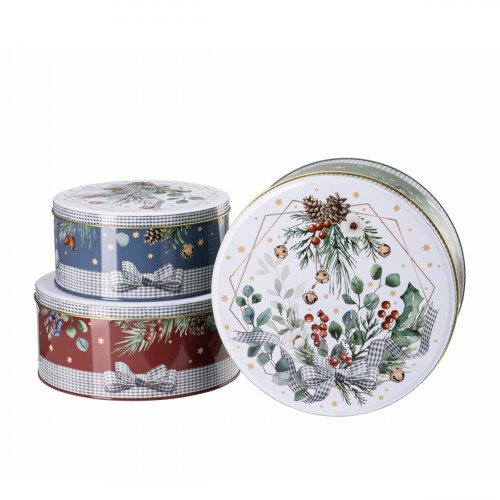Hutschenreuther Sammelserie Weihnachtslied 2024 Conjunto de 3 latas para biscoitos