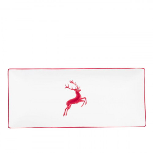 Gmundner Keramik Roter Hirsch Placa retangular 36x15x2,8 cm