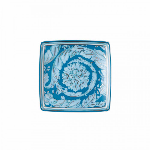 Rosenthal meets Versace Barocco Teal Tigela quadrada plana 9 cm