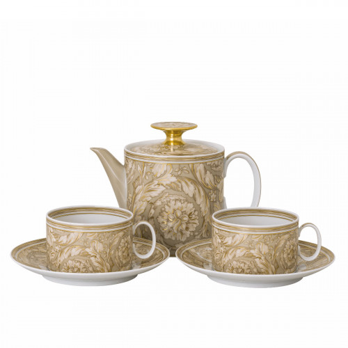 Rosenthal Versace Barocco Beige Tea for 2 Set 5-tlg.