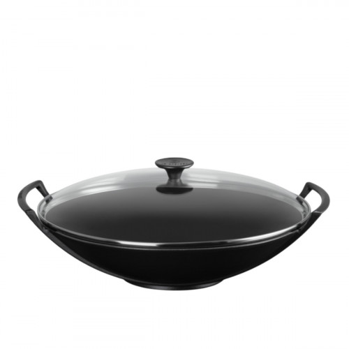 Le Creuset Woks Wok com tampa de vidro Preto 36 cm / 4,5 L