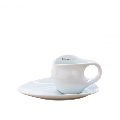 Luigi Colani Ab ovo Black & White Chávena de espresso com pires, 2 peças