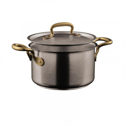 Sambonet 1965 Vintage - Edelstahl matt 18/10 Panela / tacho com tampa d: 20 cm / h: 12 cm / 3,8 L