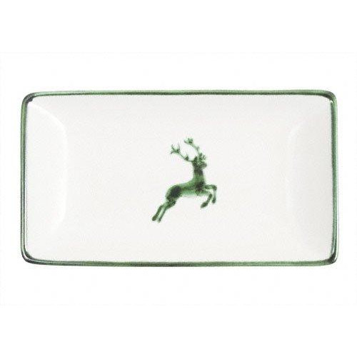 Gmundner Keramik Grüner Hirsch Tigela de petiscos 22x11x2,7 cm
