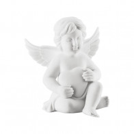 Rosenthal Engel Anjo com coração grande branco fosco 14,5 cm