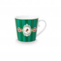 Pip Studio Love Birds Emerald-Green Teetasse stripes 0,25 L