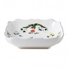 Gien Fayencerie Oiseaux Paradis Tigela de salada quadrada 24 x 24 cm