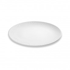Gmundner Keramik Weißgeflammt Prato oval 33x26x2,5 cm