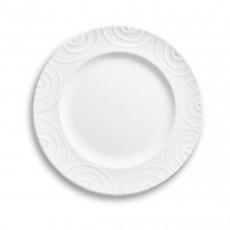 Gmundner Keramik Weißgeflammt Prato de sobremesa / prato de pequeno-almoço Gourmet d: 22 cm / h: 2,2 cm