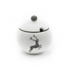 Gmundner Keramik Grauer Hirsch Açucareiro liso com recorte d: 10 cm / h: 11 cm