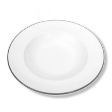 Gmundner Keramik Grauer Rand Prato de sopa com bandeira Gourmet 24 cm