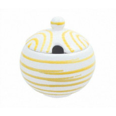 Gmundner Keramik Gelbgeflammt Açucareiro liso com recorte d: 10 cm / h: 11 cm