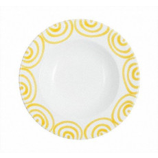 Gmundner Keramik Gelbgeflammt Tigela de sopa Gourmet d: 24 cm / h: 4 cm