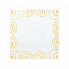 Gmundner Keramik Gelbgeflammt Prato quadrado 31x31x2,8 cm