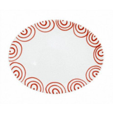 Gmundner Keramik Rotgeflammt Prato oval 33x26x2,5 cm