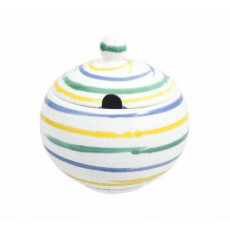 Gmundner Keramik Buntgeflammt Açucareiro liso com recorte d: 10 cm / h: 11 cm