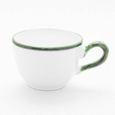 Gmundner Keramik Grüner Rand Chávena de café lisa 0,19 L / h: 6,6 cm