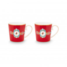 Pip Studio Love Birds Red-Pink Teetassen Set rot 2-tlg. 0,30 L