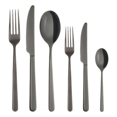 Sambonet Linear - Edelstahl / PVD schwarz Set de tacâmuri 36 buc. Mâner complet / Monobloc