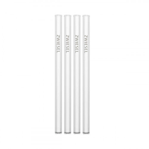Schott Zwiesel Glastrinkhalme Set de paie din sticlă 4 bucăți cu perie de curățare l: 15 cm / d: 9 mm