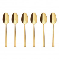 Sambonet Rock - Edelstahl / PVD Gold Set de 6 lingurițe de cafea
