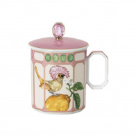 Swarovski x Rosenthal IDYLLIA Flycatcher Pink Cana cu mâner și capac 0,39 L