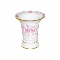Meissen Neuer Ausschnitt - Indische Malerei purpur Goldpunkte mit Goldrand Vase 9 cm