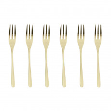 Sambonet Taste - Edelstahl / PVD Champagner Set de 6 furculițe pentru prăjituri