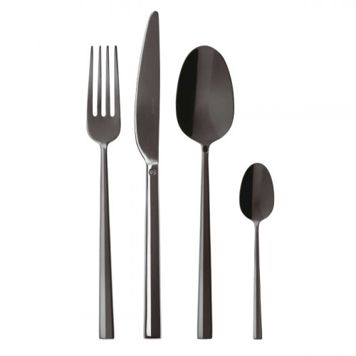 Sambonet Rock - Edelstahl / PVD schwarz Bestickset 24-delar. Helhäftad / Monoblock