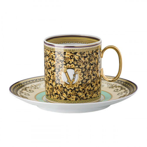 Rosenthal meets Versace Barocco Mosaic Kaffekopp 0,23 L med fat 16 cm 2-delat.