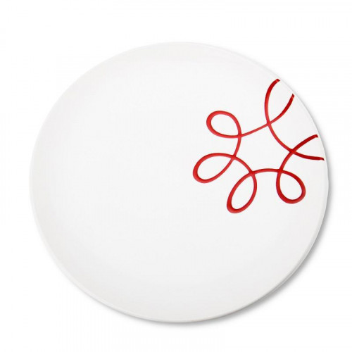 Gmundner Keramik Pur Geflammt Rot Tallrik Cup d: 25 cm / h: 2,8 cm