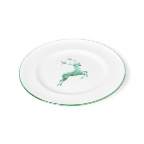 Gmundner Keramik Grüner Hirsch Desserttallrik / frukosttallrik Gourmet d: 22 cm / h: 2,2 cm