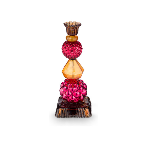Pip Studio Love Birds Dark Red Kerzenständer Glas Perlen Rot/Gelb 23,5 cm