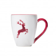 Gmundner Keramik Bordeauxroter Hirsch Frukostmugg Max 0,3 L / h: 10,5 cm