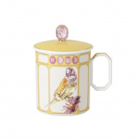 Swarovski x Rosenthal IDYLLIA Finch Yellow Mugg med handtag och lock 0,39 L