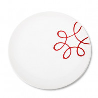 Gmundner Keramik Pur Geflammt Rot Tallrik Cup d: 25 cm / h: 2,8 cm