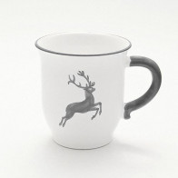Gmundner Keramik Grauer Hirsch Chokladkopp / Chokladmugg 0,3 L / h: 9,9 cm