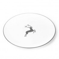 Gmundner Keramik Grauer Hirsch Plats tallrik Cup d: 32 cm / h: 2,2 cm