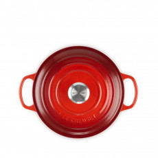 Le Creuset Bräter Signature rund Rund stekgryta körsbärsröd 24 cm / 4,2 L