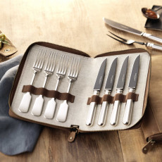 Robbe & Berking Alt-Spaten 925 Sterling Silber Grillset Frozen Black 8-delar