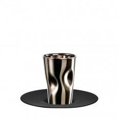 Eisch Unik Espressoglas platina med svart undertallrik 100 ml / h: 8,5 cm / d: 12,5 cm