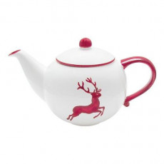 Gmundner Keramik Rubinroter Hirsch Slät tekanna 1,5 L / h: 16,5 cm
