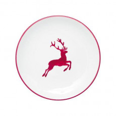 Gmundner Keramik Rubinroter Hirsch Desserttallrik / Frukosttallrik Cup d: 20 cm / h: 2,6 cm